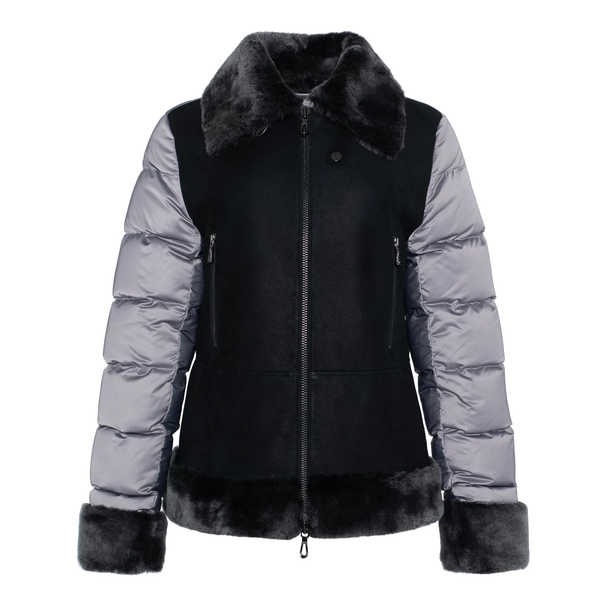 Samara Shearling Bomber Down Puffer Jacket