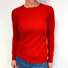 Scarlet Red Cashmere Crew Neck Jumper Medium