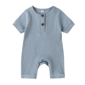 Short Sleeve Ribbed Baby Romper