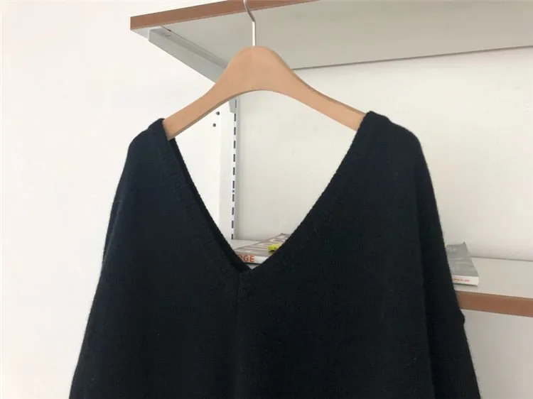 Slouchy V-Back Sweater