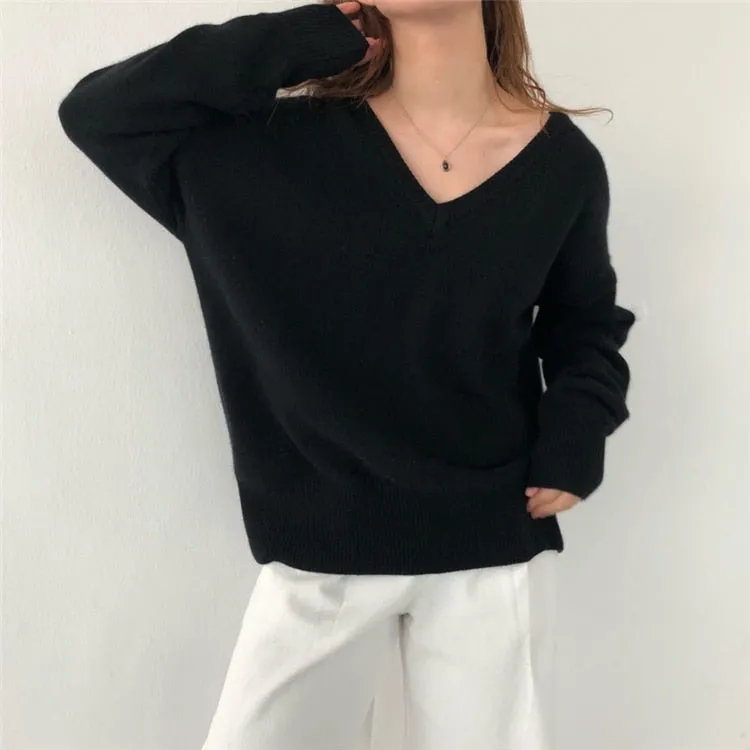 Slouchy V-Back Sweater