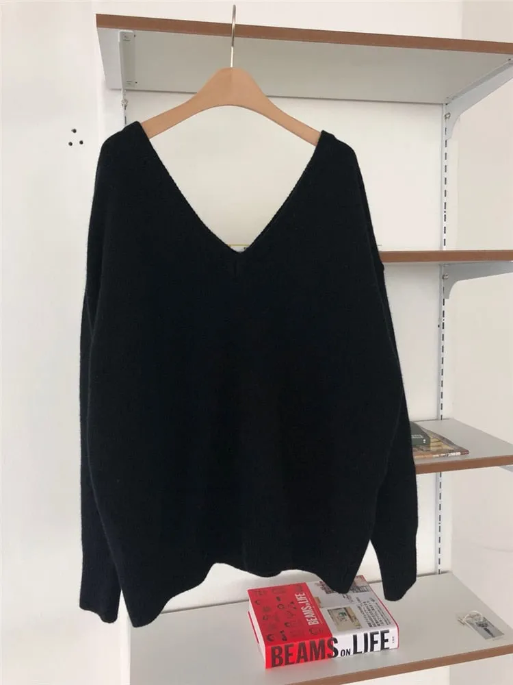Slouchy V-Back Sweater