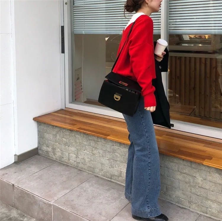Slouchy V-Back Sweater