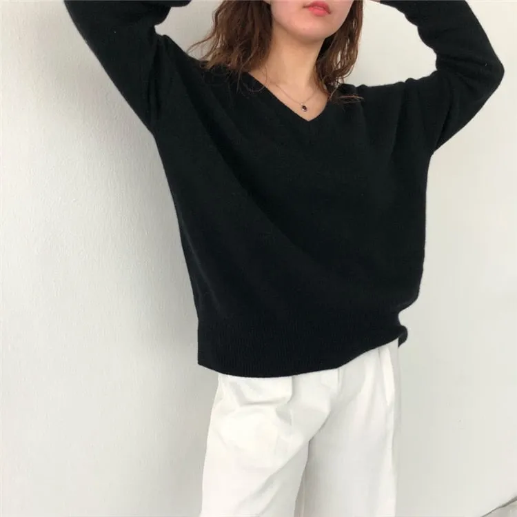 Slouchy V-Back Sweater