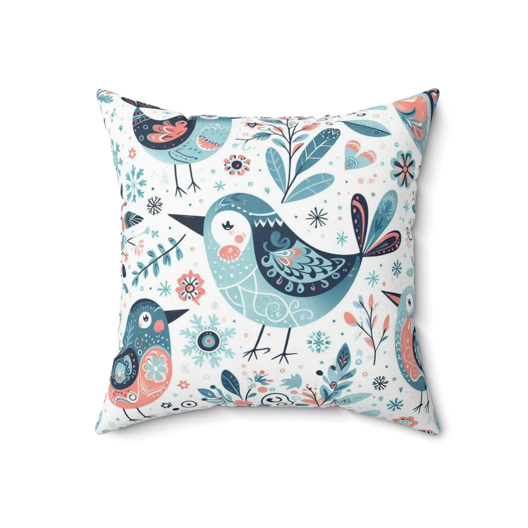 Snow Bird - Spun Polyester Square Pillow