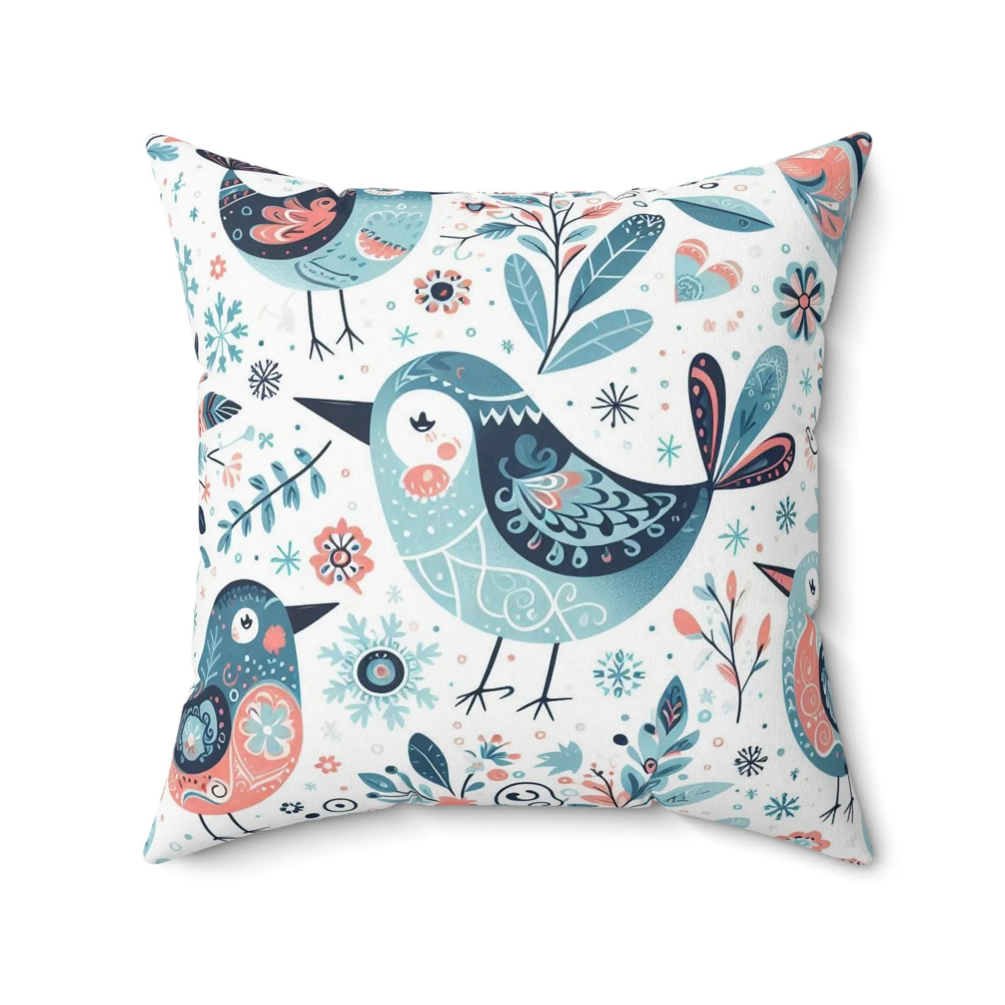 Snow Bird - Spun Polyester Square Pillow