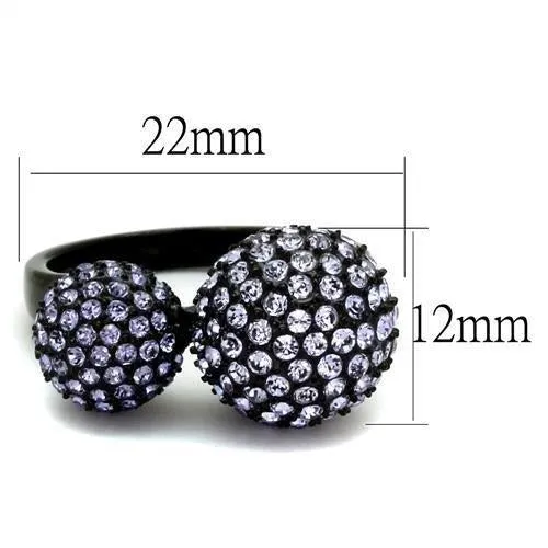 Stainless Steel Ring Top GRD Crystal Multi TK2285 for Women Style BlackIon