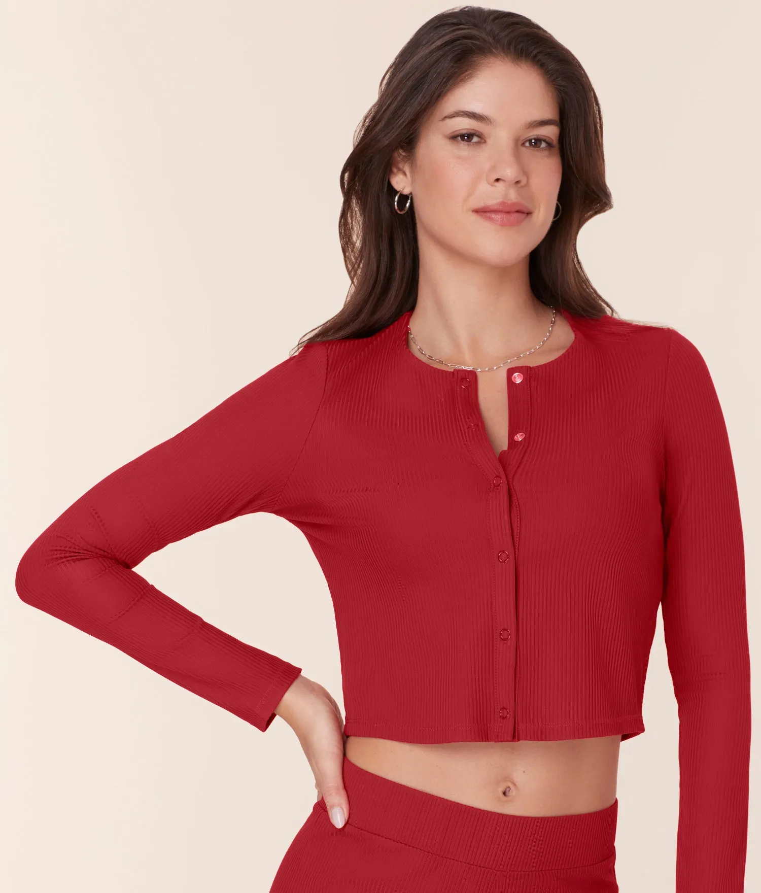 The Augusta Swim Jacket - Eco Ribbed - Flame