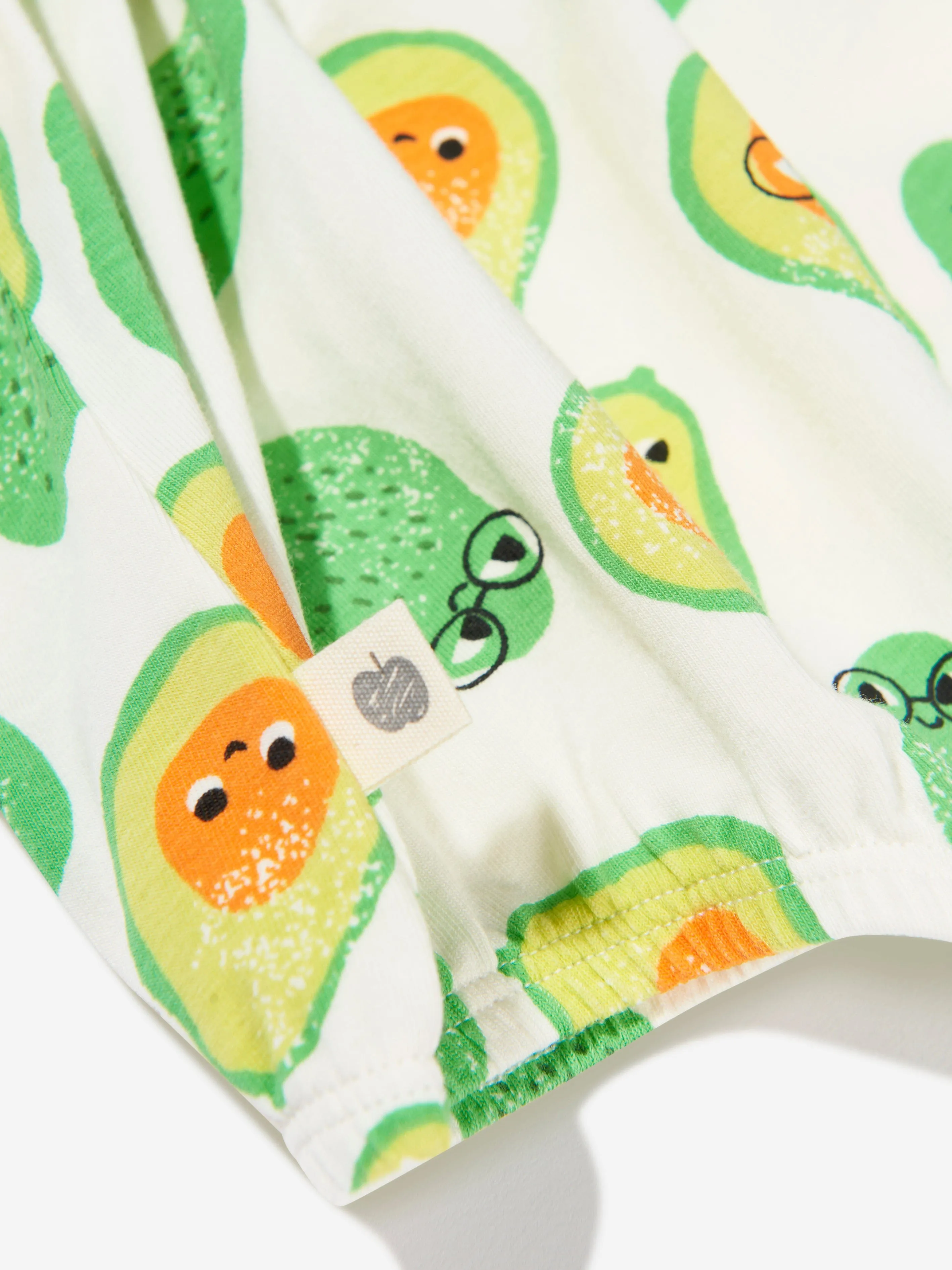 The Bonnie Mob Baby Organic Cotton Avocado Bubble Dungaree Romper in Ivory