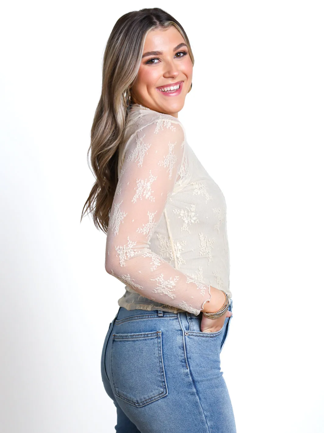 The First Look Long Sleeve Lace Top