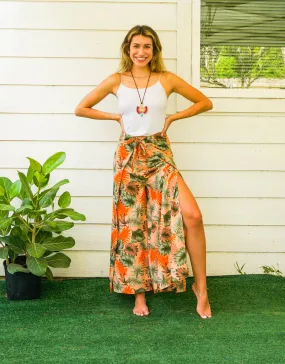 Tropical Hibiscus Palazzo Wrap Pants