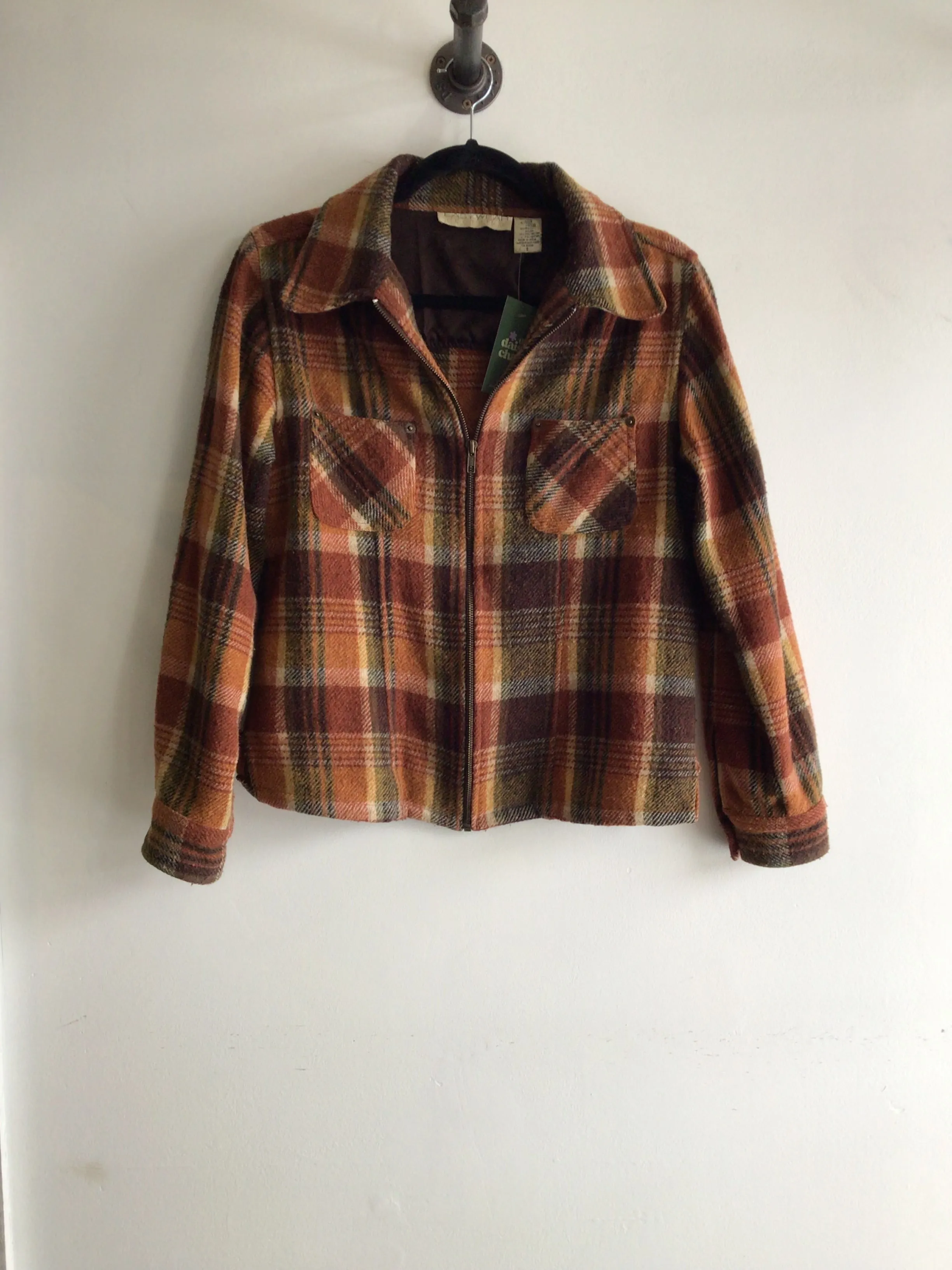 Vintage Cropped Plaid Jacket