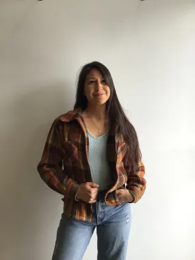 Vintage Cropped Plaid Jacket