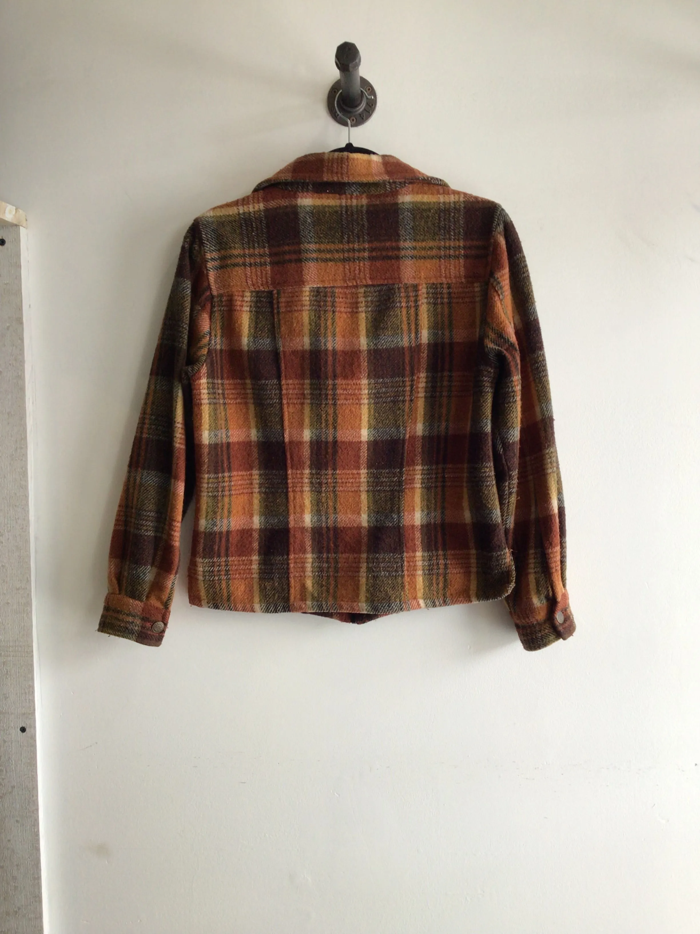 Vintage Cropped Plaid Jacket