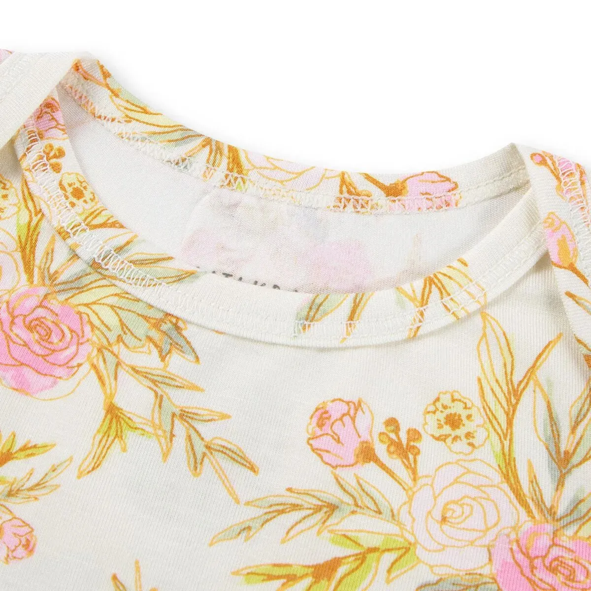 Vintage Floral Bamboo Stretch LS Romper