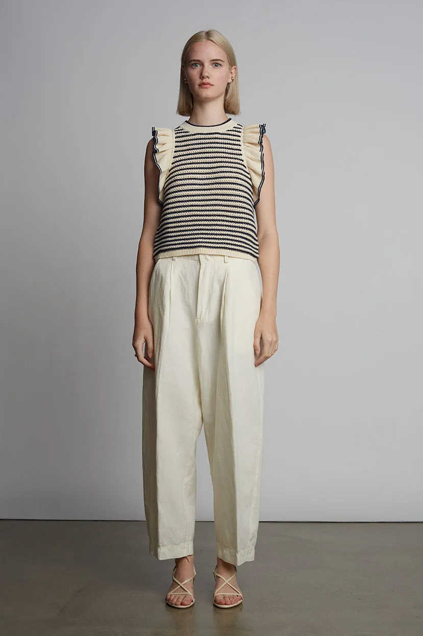 Viola Knit Ruffle Tank Stripe