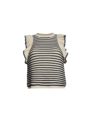 Viola Knit Ruffle Tank Stripe