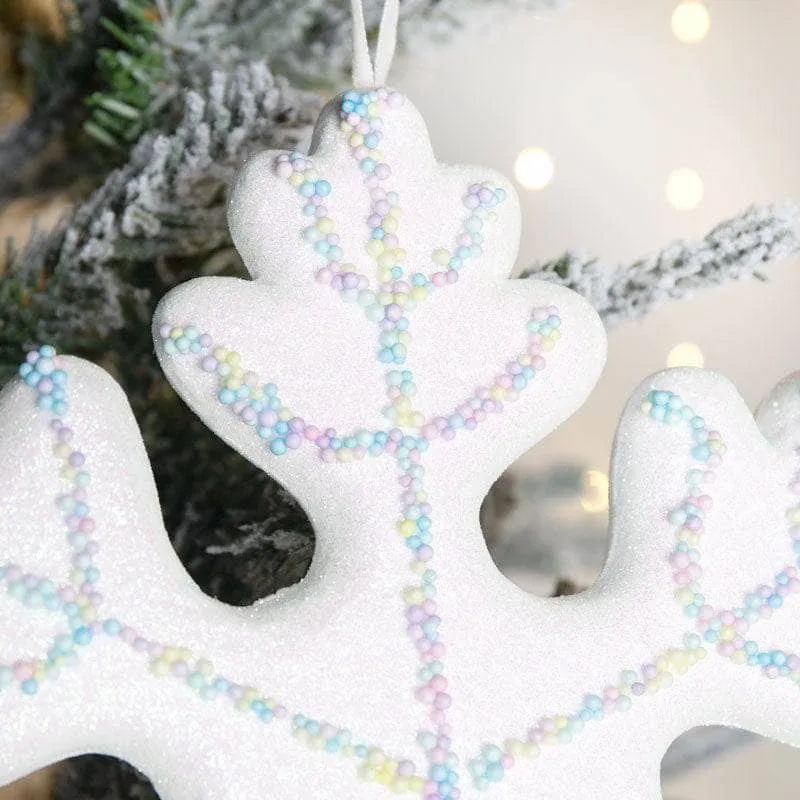 White Candy Snowflake Christmas Decoration - 24cm