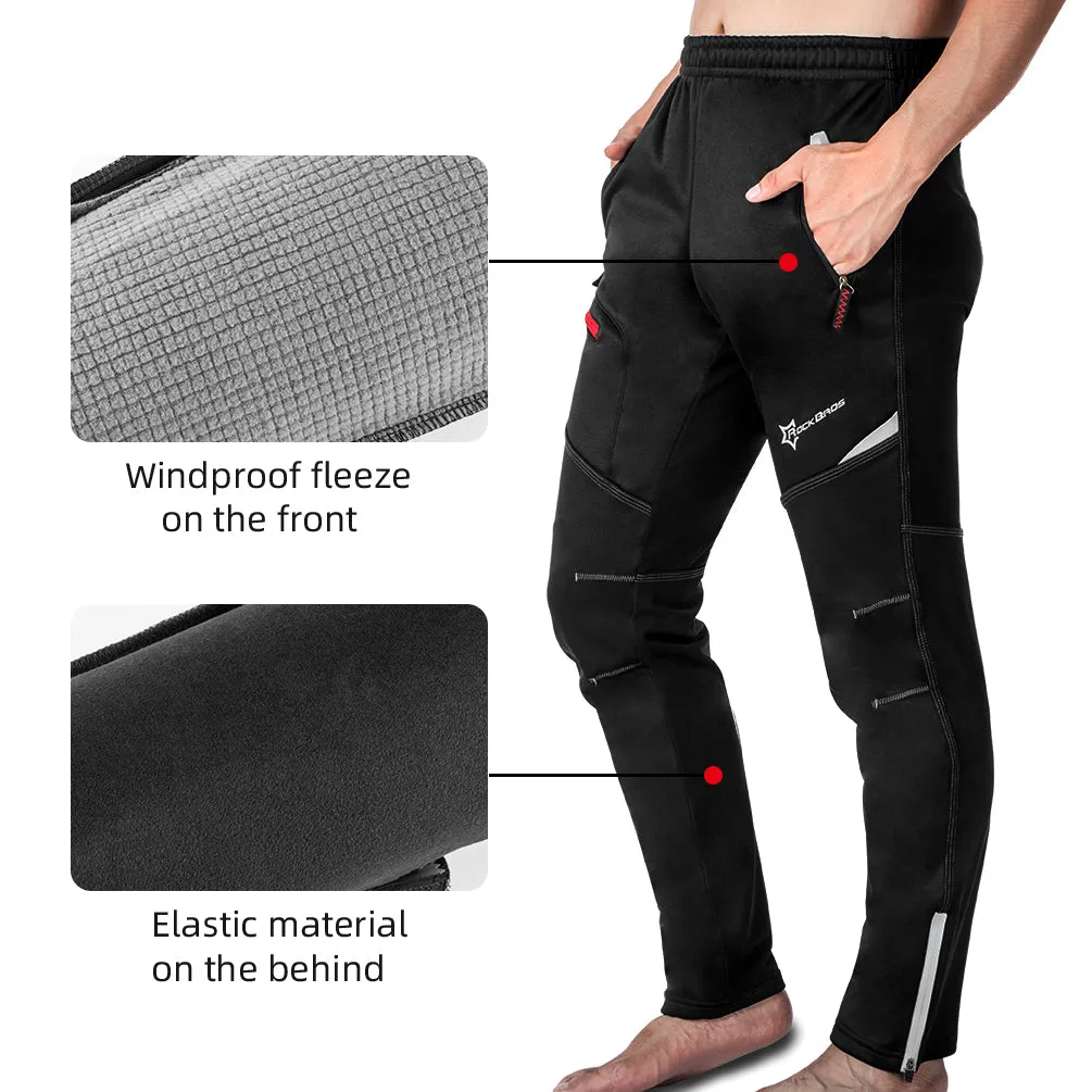 Windproof Thermal Fleece Winter Athletic Bike Pants