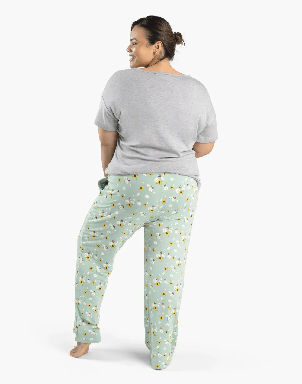 WOMENS FLOWERS BAMBOO JERSEY SLEEP PANT