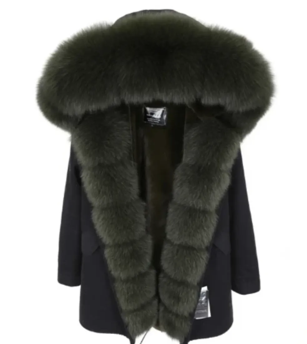 Women's Winter Casual Long Hooded Warm Parka With Fox Fur