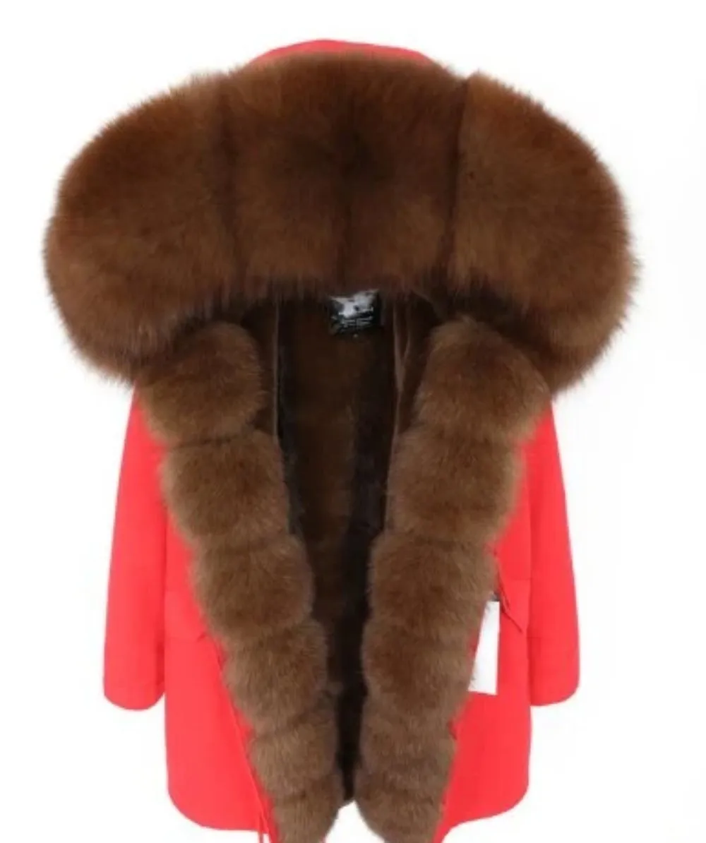 Women's Winter Casual Long Hooded Warm Parka With Fox Fur