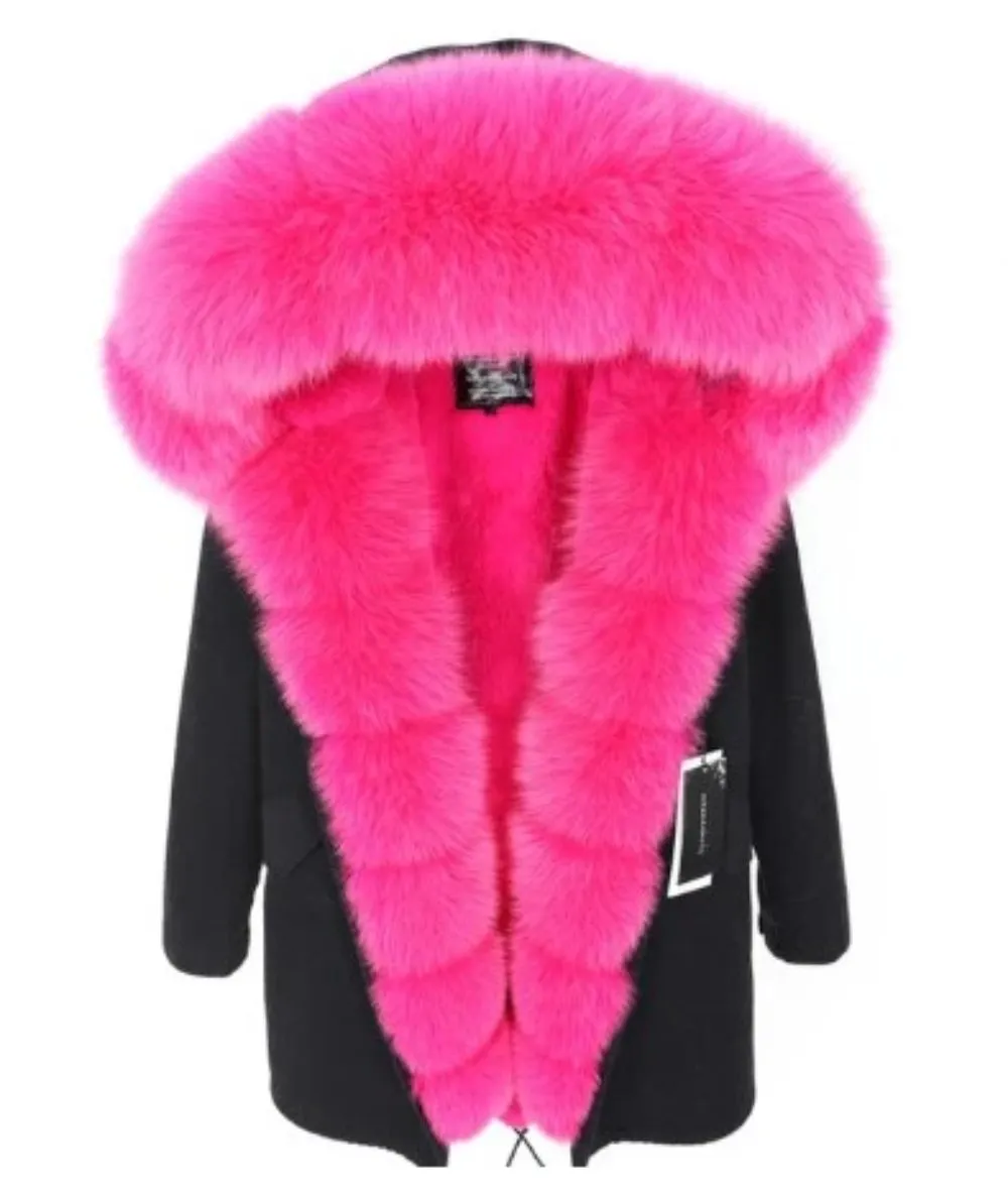 Women's Winter Casual Long Hooded Warm Parka With Fox Fur