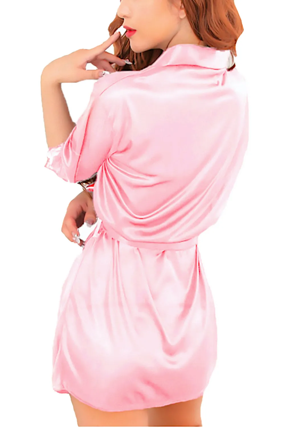 Xs and Os Women's Satin nightwear robe