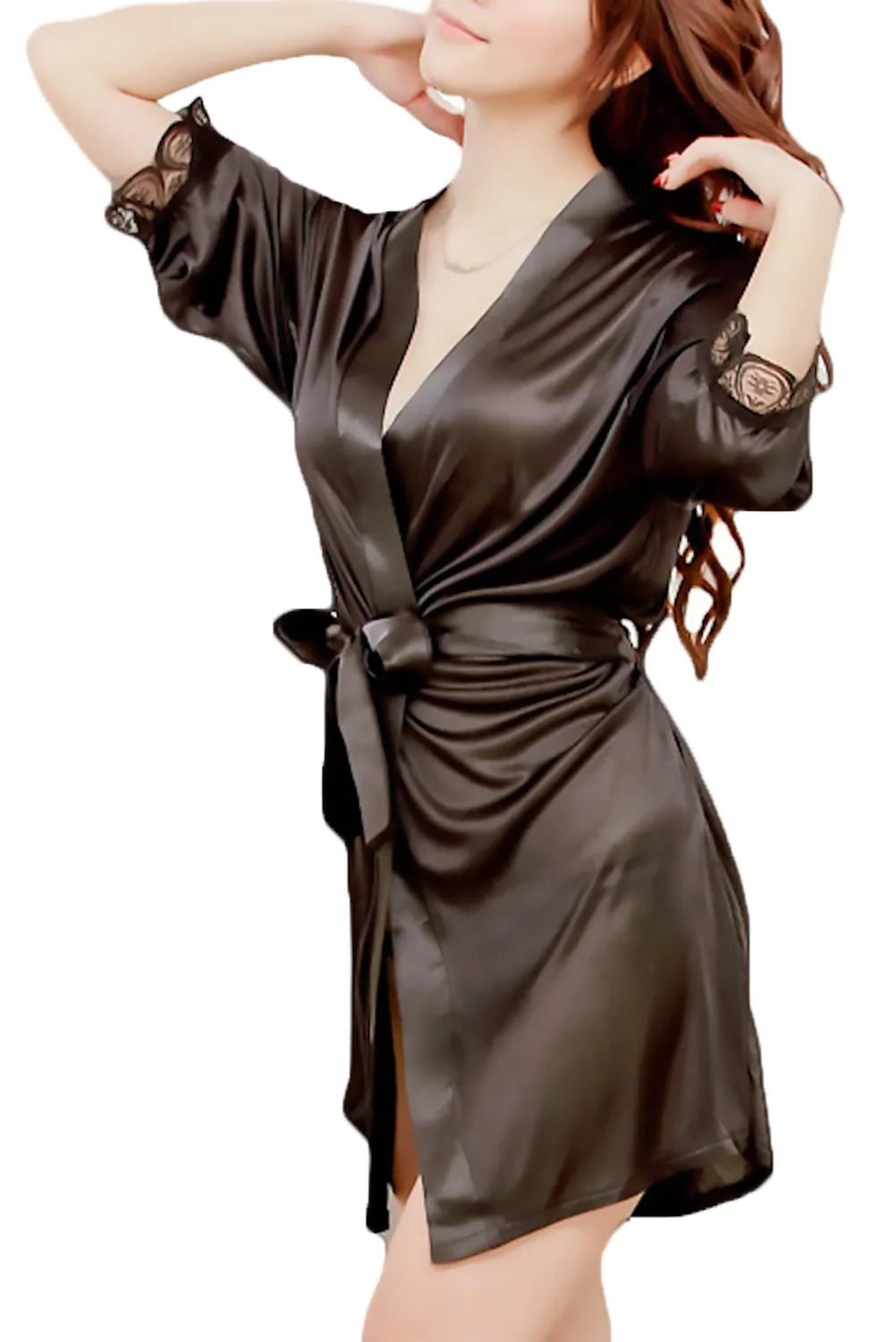 Xs and Os Women's Satin nightwear robe