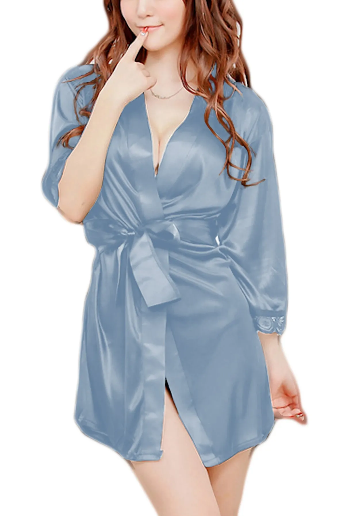 Xs and Os Women's Satin nightwear robe