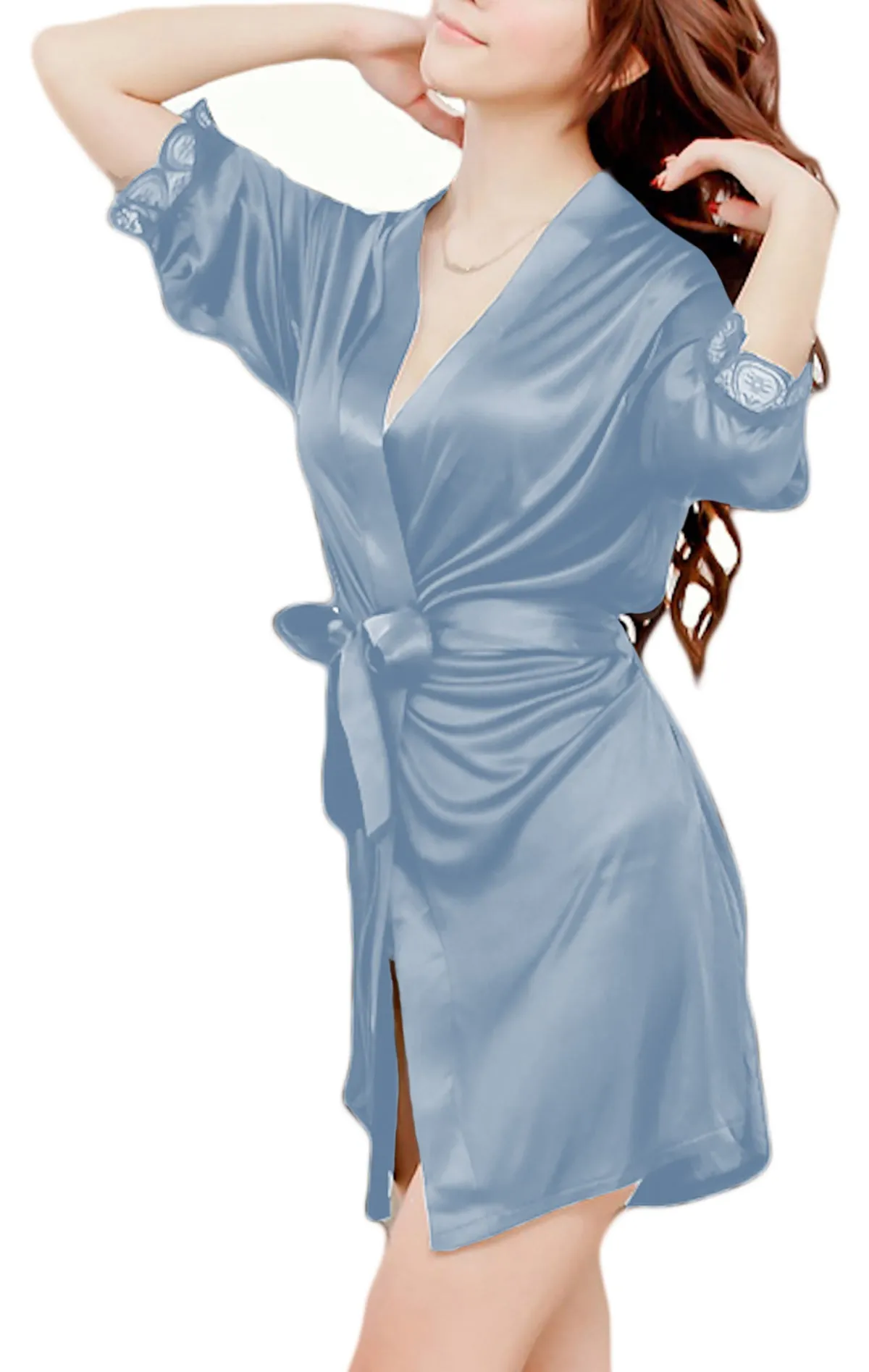 Xs and Os Women's Satin nightwear robe