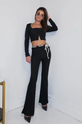 Y2K Black & White Knit Pants