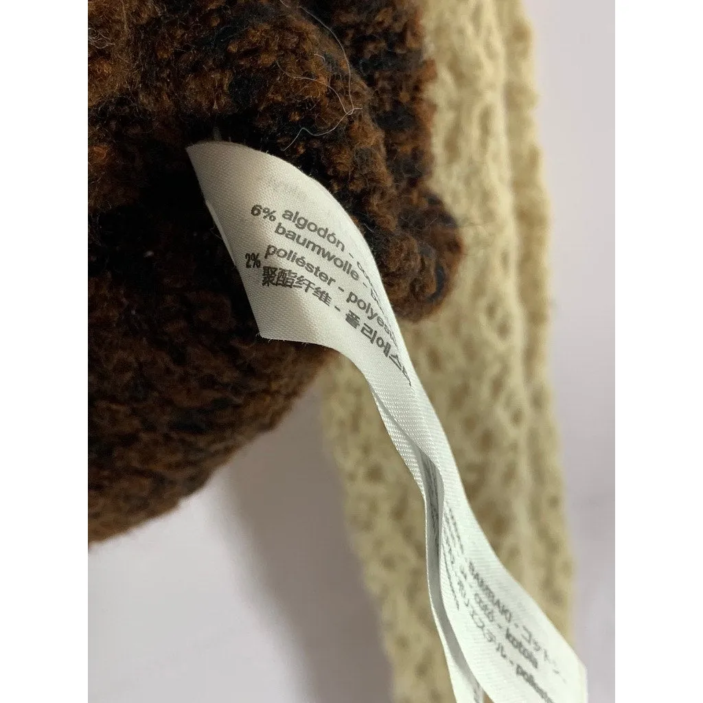 ZARA Women's Brown/Tan Knit Straight-Neck Long Sleeve Crop Top SZ M